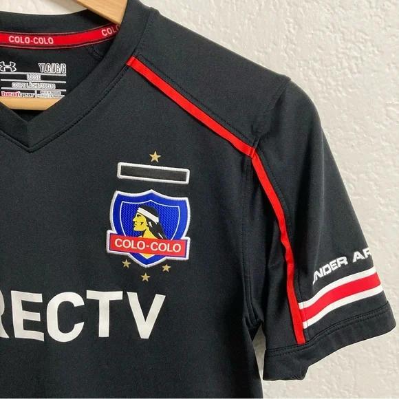 Under Armour Black DIRECTV Colo-Colo Soccer Jersey, Size Youth L - Picture 2 of 5